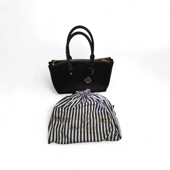 henri bendel Black Leather Tote with Gold Hardware - Picture 9 of 9